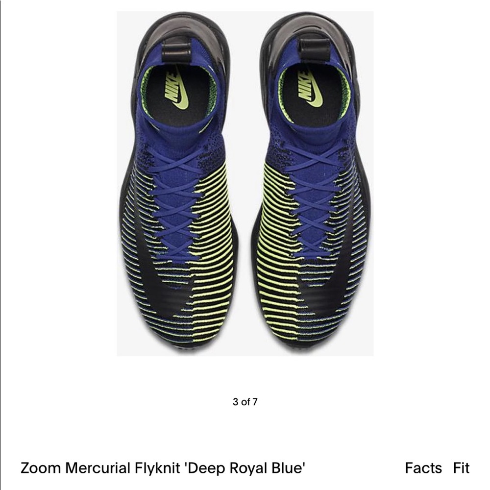 Zoom Mercurial Flyknit 'Deep Royal Blue'- USED ONCE (No box)